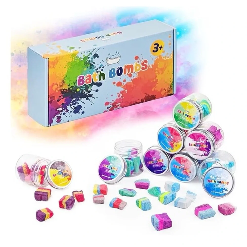 Bath Bombs Color Fizzies for Kids: 8 Pcs Scented Potion Bottles. SEALED PACKAGE